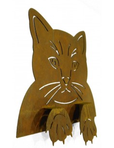 Rost Katzenkopf zum Einhängen an Zäunen und Brettern, Fensterrahmen Deko Katzen und Mäuse 2