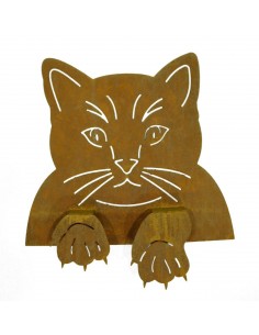 Rost Katzenkopf zum Einhängen an Zäunen und Brettern, Fensterrahmen Deko Katzen und Mäuse
