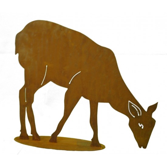 Rost Reh -  äsend 60 cm x 50 cm