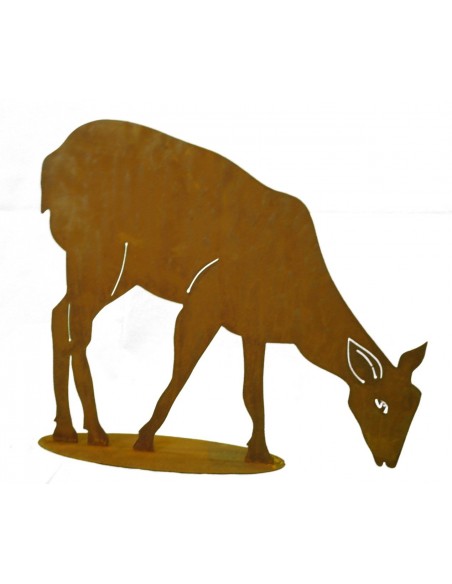 Rost Reh -  äsend 60 cm x 50 cm