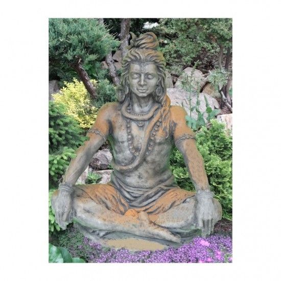 Steinfigur - SHIVA - Steinguss mit Rosteffekt Buddha figuren aus Stein - 150 kg schwer