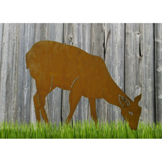 Rost Reh -  äsend 60 cm x 50 cm