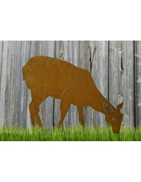 Rost Reh -  äsend 60 cm x 50 cm