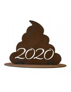 Deko Hunde Hundehäufchen 2020 - Corina - Breite 12 cm Deko Hundehäufchen aus Edelrost mit dem besch... Jahr "2020" eingelasert.
