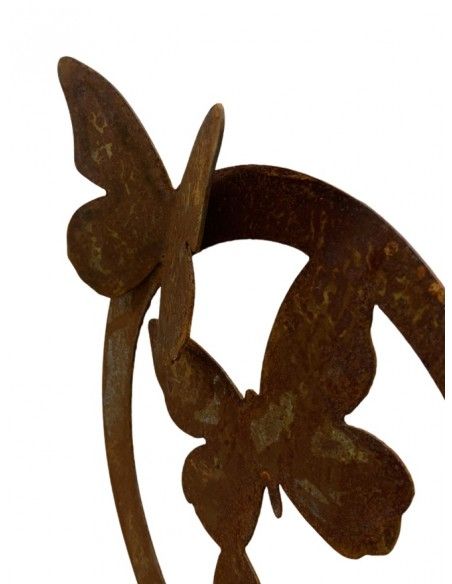 Gartenstecker Schmetterlinge im Herz als Gartenstecker - 48 cm hoch - groß 3D Schmetterlinge in einem Herz als Gartenstecker.

