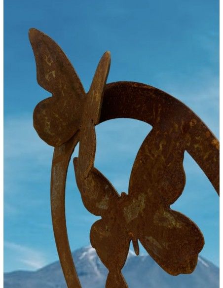 Gartenstecker Schmetterlingsherz als Gartenstecker - 37 cm hoch - klein Viele Schmetterlinge im Herz als Gartenstecker sorgen fü