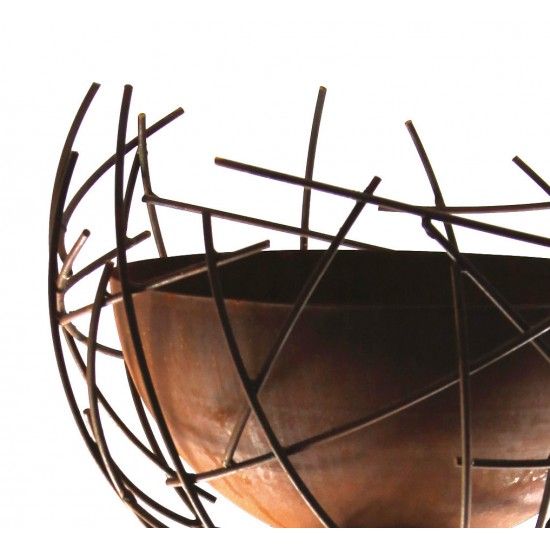 kreative Pflanzgefäße  schwebende Pflanzschale - Draht-Halbkugel 50 cm Ø - mit Innenschale wassedicht - Moderne Gartendeko 
Hal