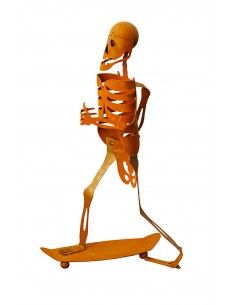 Skelett Halloween - Skateboarder - gruselige Skelettdeko -  Höhe 69 cm