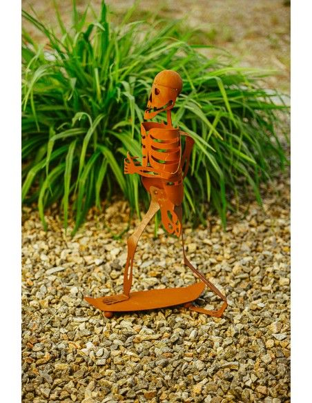 Skelett Halloween - Skateboarder - gruselige Skelettdeko -  Höhe 69 cm