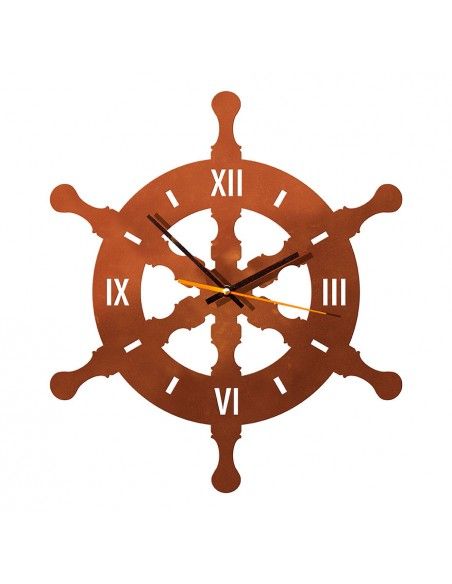 Metall Wanduhr Steuerrad - Durchmesser 43 cm