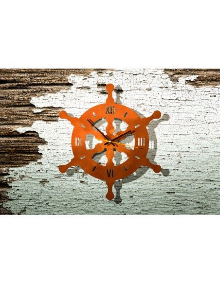 Metall Wanduhr Steuerrad - Durchmesser 43 cm