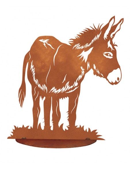 Deko Esel Flecki - aus Edelrost - Höhe 46 cm