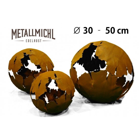 Deko Kugeln mit Rissen Edelrost Metall