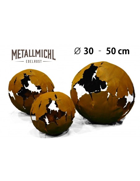 Deko Kugeln mit Rissen Edelrost Metall