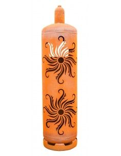 Feuerstelle Gasflasche - Sonne - 128 cm hoch