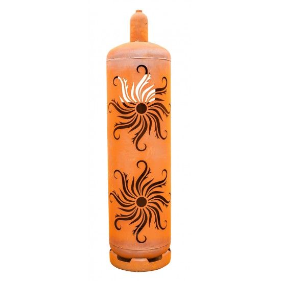 Feuerstelle Gasflasche - Sonne - 128 cm hoch