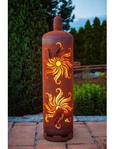 Feuerstelle Gasflasche - Sonne - 128 cm hoch 2