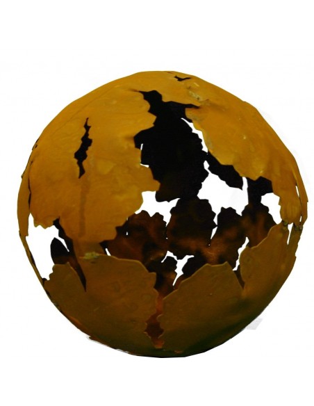 Edelrost Kugel mit Rissen 40 cm Durchmesser 