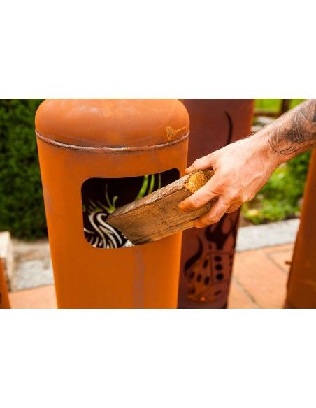 Edelrost Feuerstelle Gasflasche - Würfel - 128 cm hoch Feuertonne Edelrost Feuerstelle Gasflasche - Würfel - 128 cm hoch Feuertonne