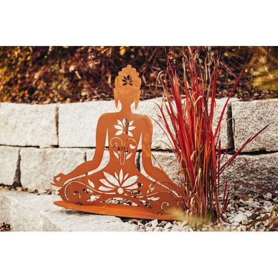 Edelrost Figur Hindu-Göttin, 56 cm hoch und 60 cm breit