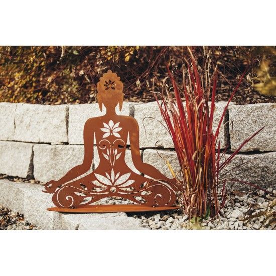 Edelrost Figur Hindu-Göttin, 56 cm hoch und 60 cm breit