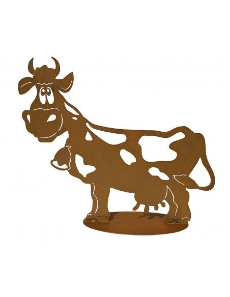 Edelrost Kuh - Liselotte - 71 cm lang auf Platte