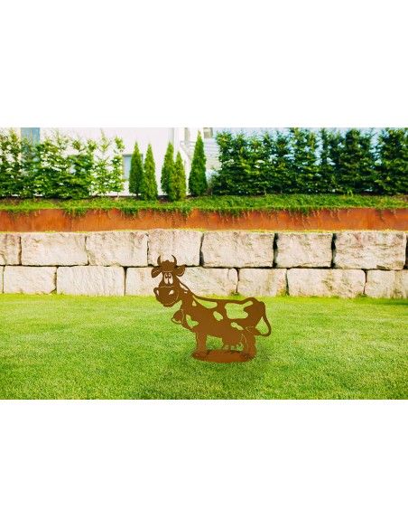 Edelrost Kuh - Liselotte - 71 cm lang auf Platte