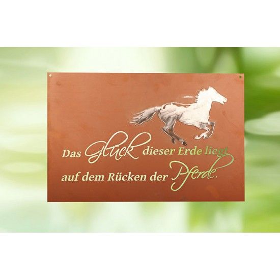 Gedichttafel - Pferdeglück - Breite 80 cm