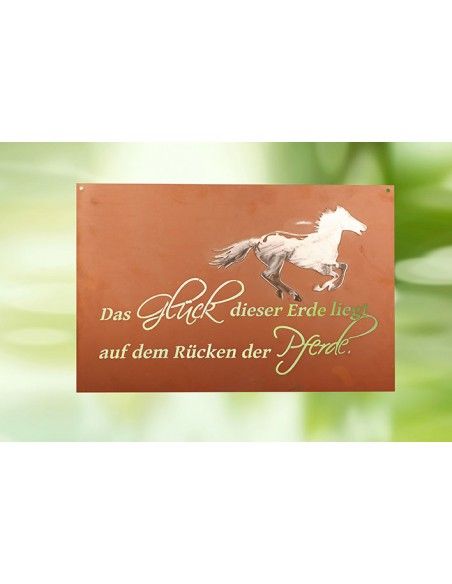 Gedichttafel - Pferdeglück - Breite 80 cm