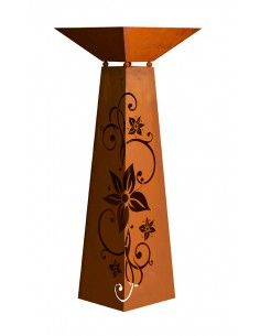 Säule Trapez Edelweis - Blüte - inkl Schale, Höhe 96,5 cm