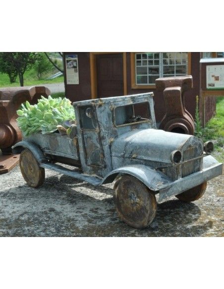 Pflanzgefäße + Schalen + Kronen Deko Truck zum Bepflanzen - Austin - grau - 48 cm lang Der Deko Truck "Austin" eignet sich super