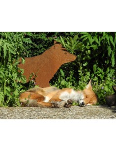 Edelrost Deko Fuchs lebensgroß - 100 cm lang Fuchs und Wolf Dieser Fuchs ist eine 2