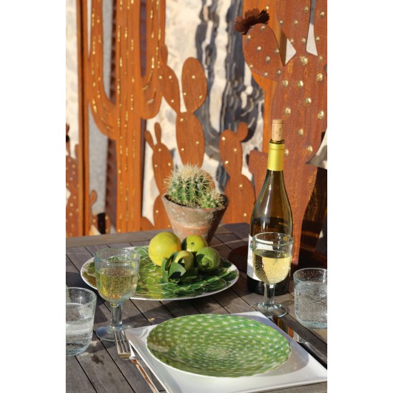 Sichtschutz 2m hoch - 200 cm Sichtschutzzaun Elemente Sichtschutzwand - Kaktus mit Goldpunkten - Höhe 200x100 cm Sichtschutzwand