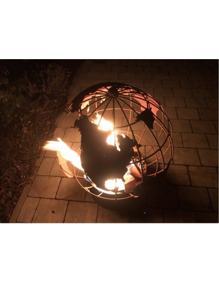 runde Feuerschalen Feuerkugel Rost als Globus - 75 cm hoch - Brennende Weltkugel als Feuerschale 
Feuerkugel aus Rost in Form e runde Feuerschalen Feuerkugel Rost als Globus - 75 cm hoch - Brennende Weltkugel als Feuerschale 
Feuerkugel aus Rost in Form e
