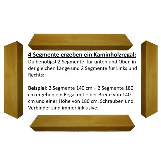 Kaminholzregal Metall Aussen selber bauen - Bausätze 1 x Segment 100 cm für Kaminholzregal Bausatz Dieser Kaminholzregal Metall 