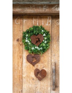Gartendeko Rost Edelrost Herz mit springendem Hirsch - 15 cm hoch und breit 
Höhe 15 cm
Breite 15 cm