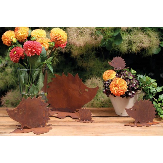 Gartendeko Rost Rost Igel auf Blatt sitzend - Höhe 5 cm 
Höhe 5 cm
