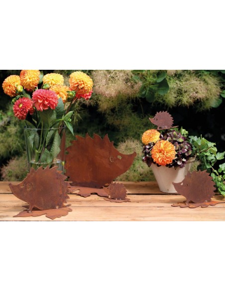 Gartendeko Rost Rost Igel auf Blatt sitzend - Höhe 5 cm 
Höhe 5 cm
