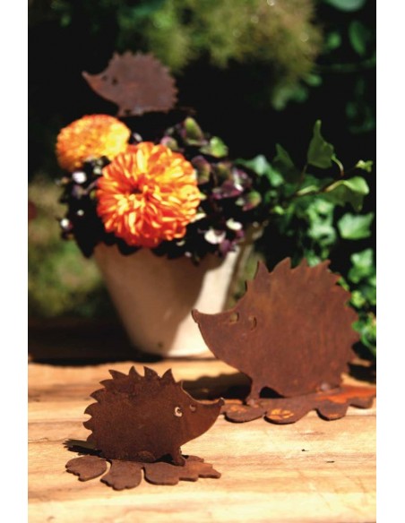 Gartendeko Rost Rost Igel auf Blatt sitzend - Höhe 5 cm 
Höhe 5 cm
