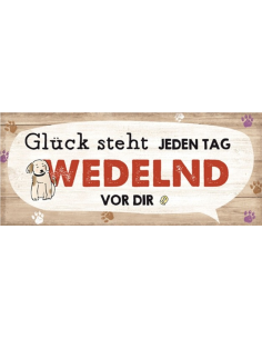 Metall Schild auf Stab mit Hund Hier wache Ich Geschenk Garten Dekoration