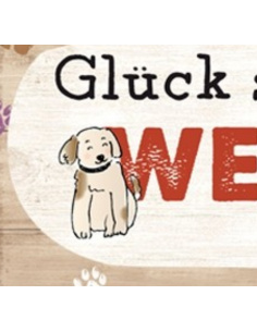Metall Schild auf Stab mit Hund Hier wache Ich Geschenk Garten Dekoration