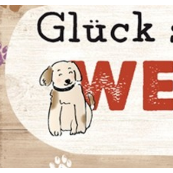 Deko Hunde Glück steht jeden Tag wedelnd vor Dir - Hunde Spruch auf Blechschild 30 cm breit Warum machen Hunde uns Glücklich? De