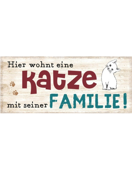 Hier Wohnt Eine Katze Mit Seiner Familie Spruch Fur Katzenliebhaber