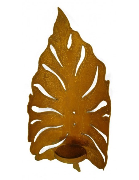 Wandfackel zum Anschrauben - Wanddeko mit Blattmotiv