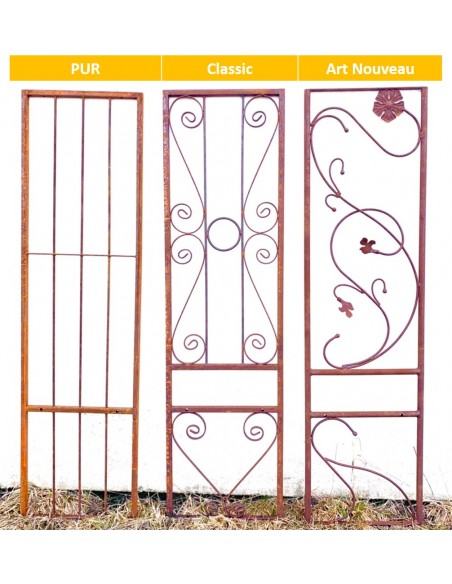 Rosenbögen und Rankhilfen Rost Rosenbogen art nouveau Seitenteil A Höhe 160,5 cm x Breite 44 cm Seitenteil A 160,5 x 44 cm
