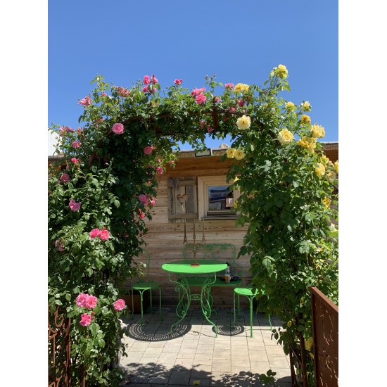 Rosenbogensystem Classic Rost Rosenbogen Classic mit Kronenspitze Höhe 225 x 125 cm Rost Rosenbogen Classic mit Kronenspitze Höh