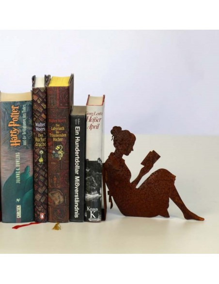 Gartendeko Rost Lesende Frau als Buchstütze mit Winkel - Höhe 17 cm, Breite 28 cm 
Höhe 17 cm
Breite 28 cm

