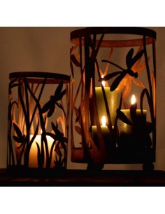 Gartendeko Rost Libellen Windlicht auf 3 Kugeln - Höhe 36 cm 
Durchmesser 22 cm
Höhe 36 cm