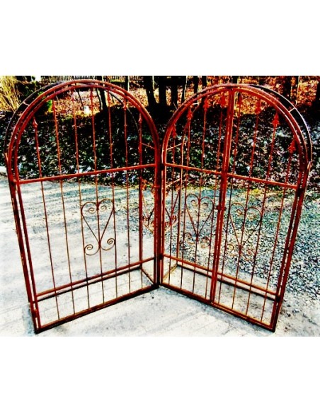 Start Rosenbogen mit Türe - zweiflügelig Breite 125 cm Höhe 200 cm, edelrost 