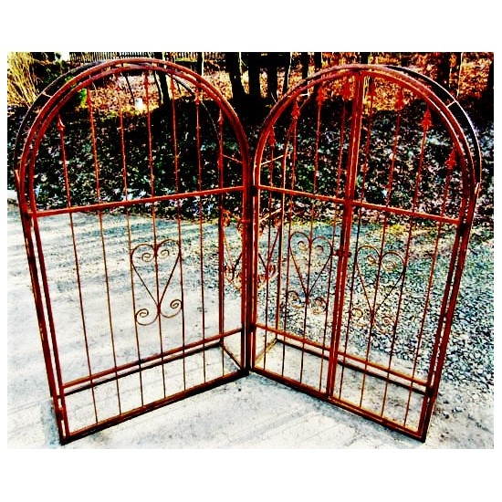 Start Rosenbogen mit Volltüre - einflügelig Breite 125 cm - Höhe 200 cm - edelrost 